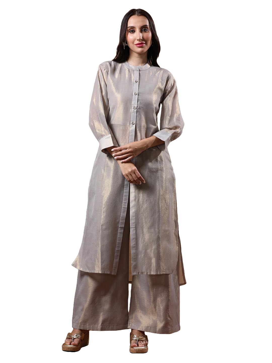 Varanga Women Solid Straight Kurta with Palazzo