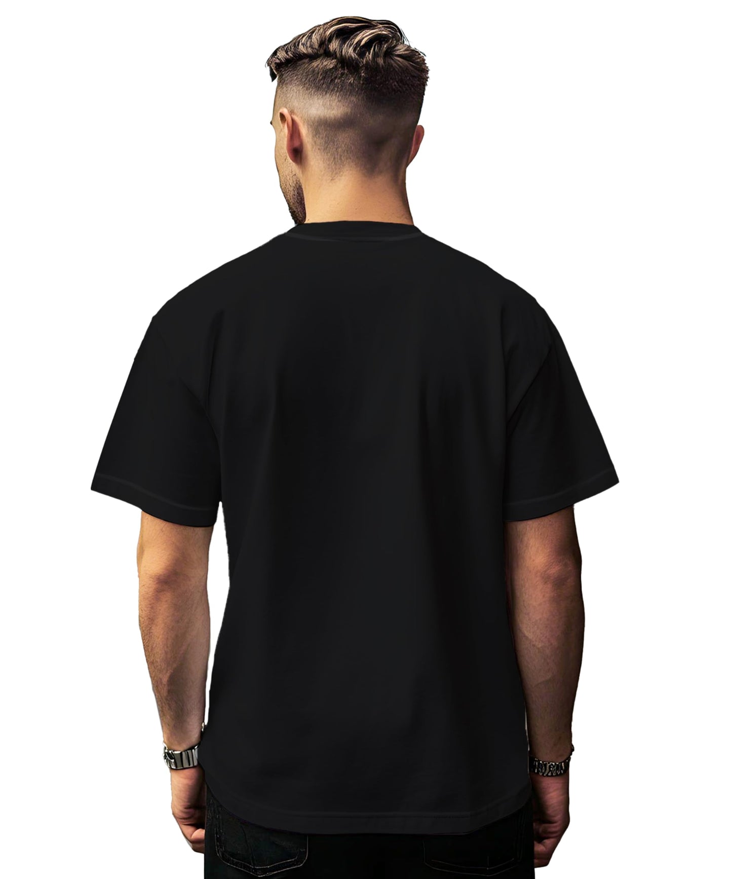 Peppyzone Mens Oversized Fit T-Shirt (PZ-OSTArmy112_Black