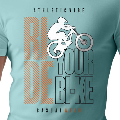 Peppyzone Mens Regular Fit T-Shirt (PZ-RT-Biker 11-15_Sky Blue3