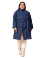 Rigo Cotton Full Sleeves Plus Size Long Overcoat for Women | Plus Size, Lapel Collar Womens Jacket | Winter Wear Over Coat for