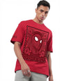 Bewakoof Official Marvel Merchandise Peter Parker Mens Graphic Printed Oversized Fit Half Sleeve Round Neck Cotton T-Shirt_6609