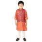 Fabindia Kids Tussur Ghicha Printed Nehru Jacket Silk_2-3Y