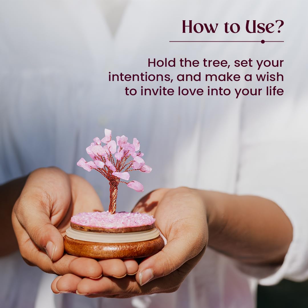 Astrotalk Rose Quartz Dome Crystal Tree | Nurture Bonds & Inner Peace | Feng Shui Items for Good Luck | Housewarming Gifts | Aesthetic Home Decor Items | Valentine Gift for Girlfriend