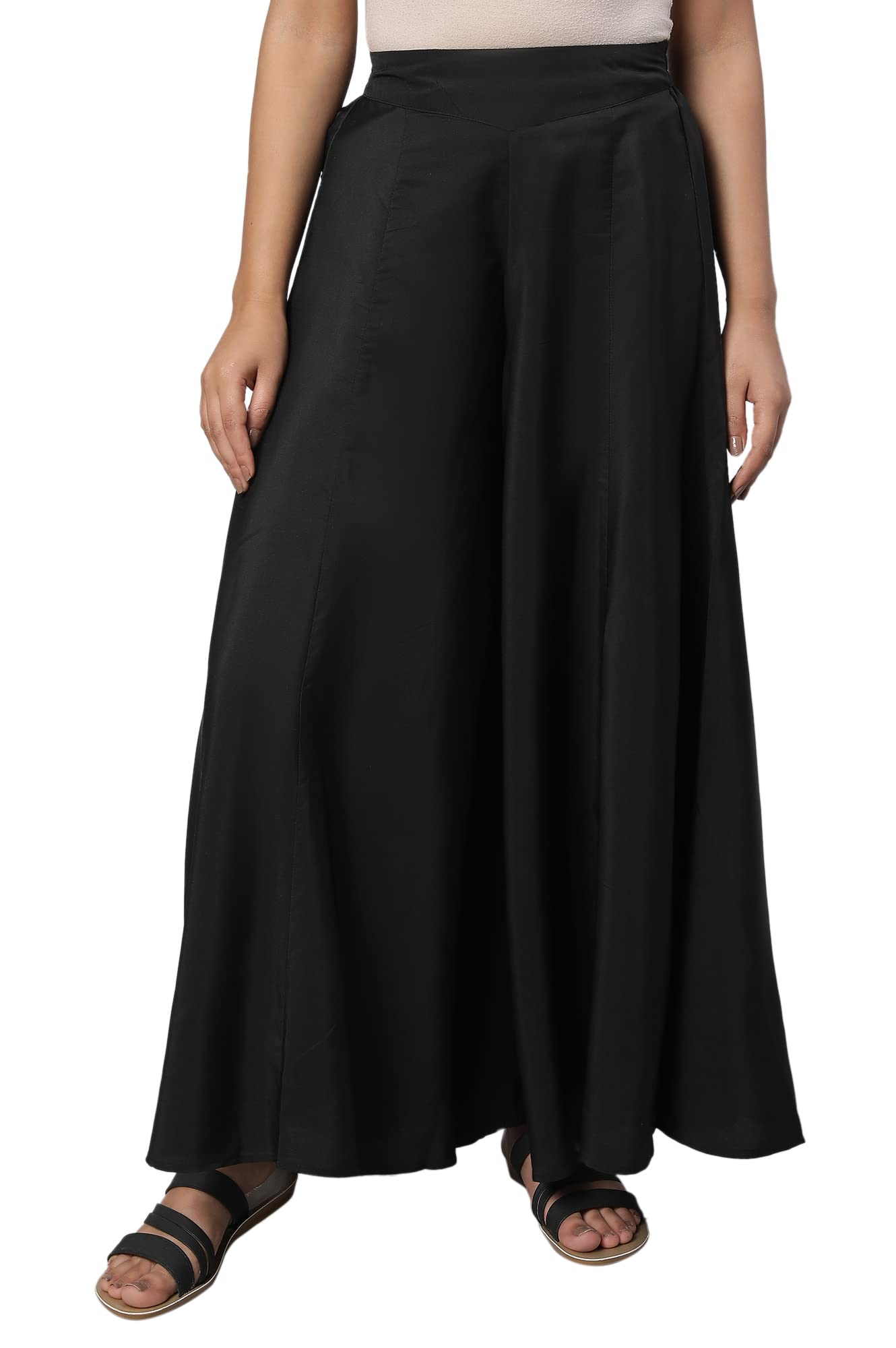 Aurelia Black Solid Palazzo for Women