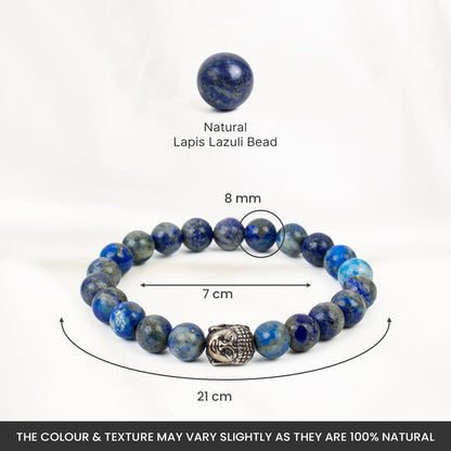 Astrotalk Lapis Lazuli Bracelet | Enhances Wisdom, Intuition & Mental Clarity | Certified Healing Crystal Astrology Bracelet for Men & Women | Lapis Lazuli stone