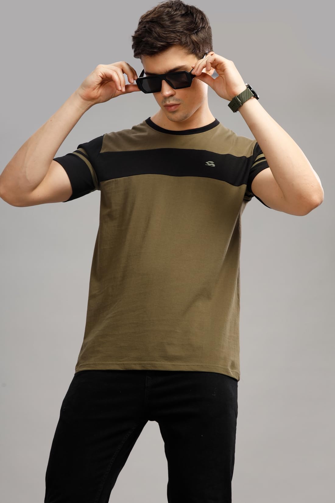 ADRO Tshirt for MenMulti Color T-Shirt for MenCotton T-ShirtMens TshirtRN8-24-OLBL