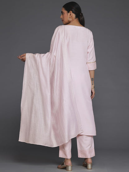 Libas WomenS Silk Blend Kurta Set (35340_Pink