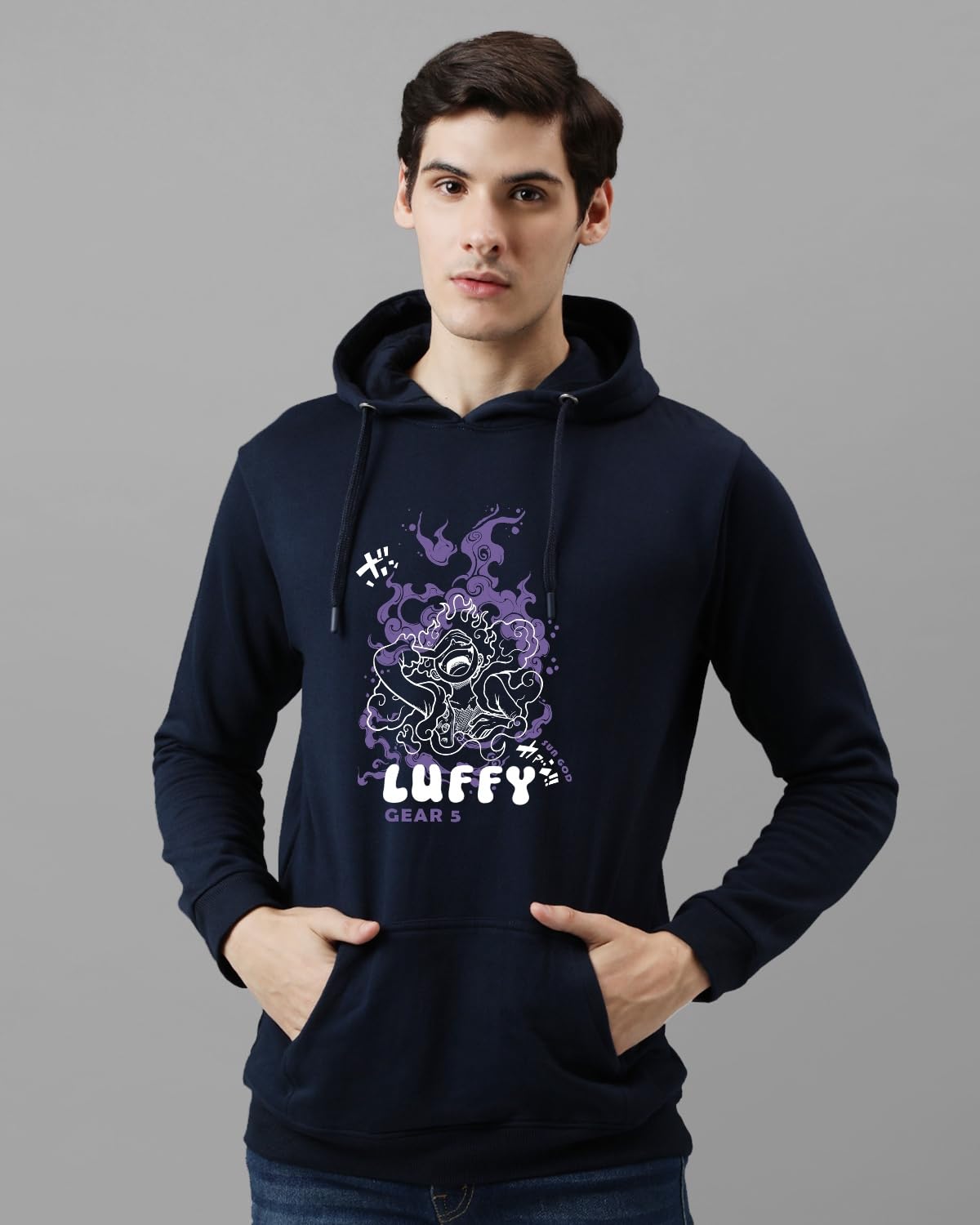 ADRO Hoodies for Men | Printed Hoodie for Men | Cotton Hoodie | Luffy Hoodie Gear 5 | Sweatshirt for Men | Anime Hoodie | H24-LU