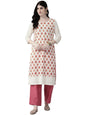 Aarika Womens Cream-Orange Color Cotton Kurti