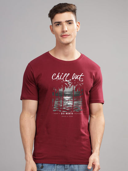 ADRO Mens Nature Graphic Tshirt - Premium Cotton T-Shirt with Stunning Nature Design - Best for Outdoor Enthusiasts Print Maroon