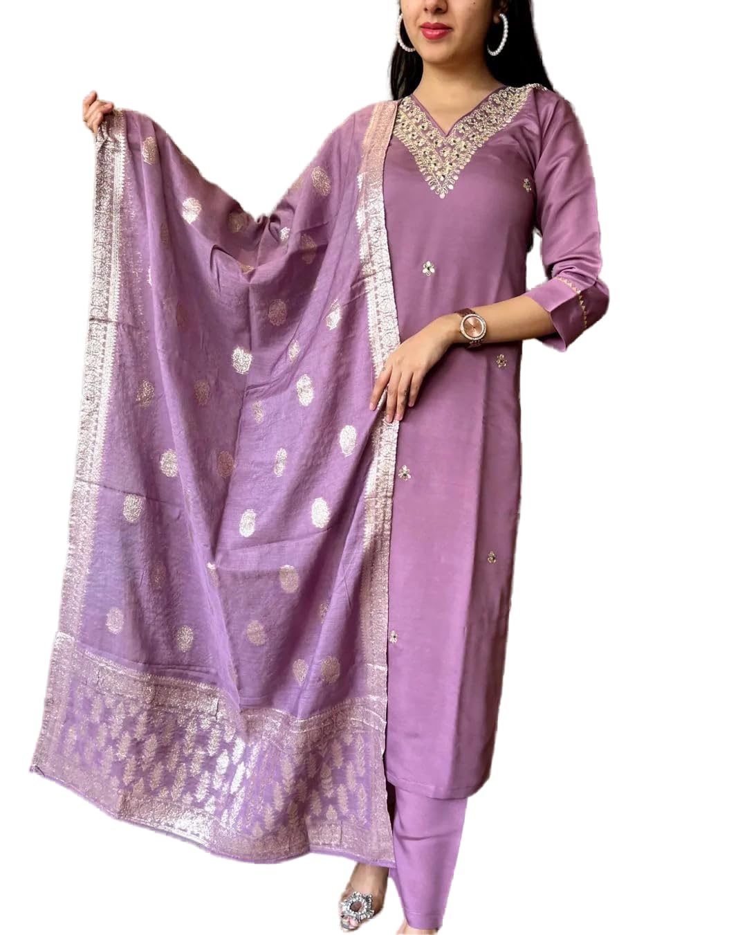 Fashion Basket Silk Embroidered Kurta Set With Duptta For Women