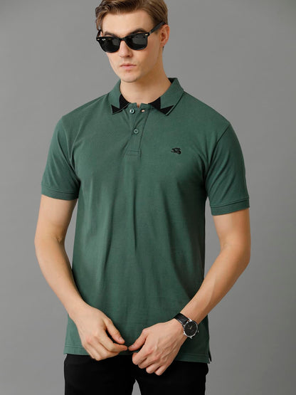 ADRO Premium Cotton Polo for Men (PN23-H-PLN-GRN_Green)