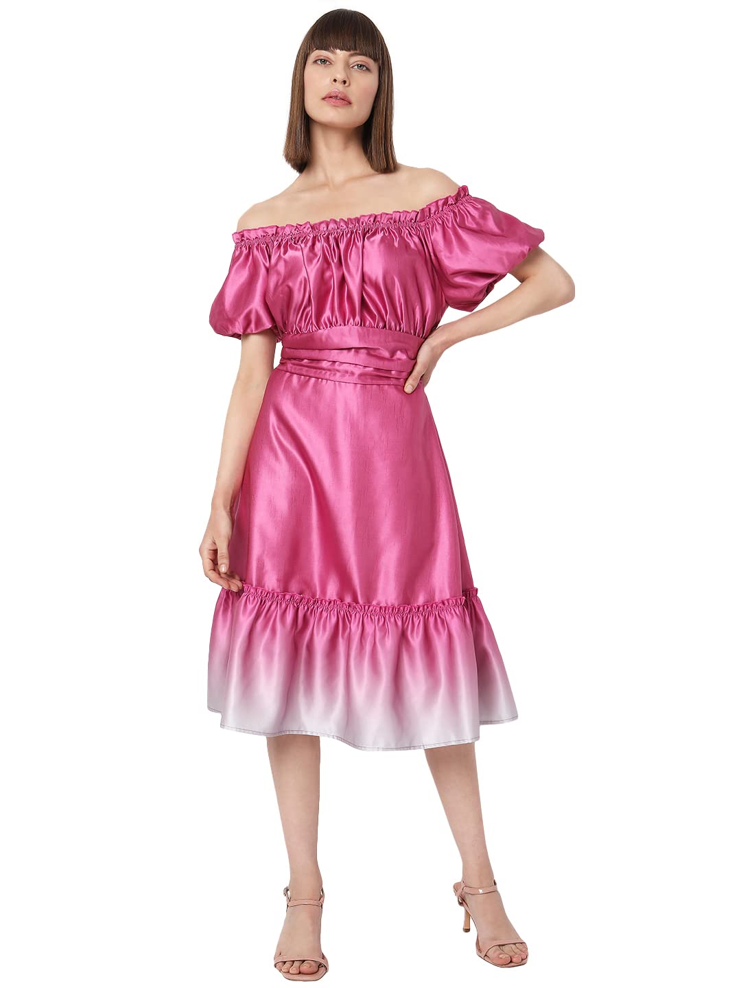 Vero Moda Fit & Flared Dress (10299944_Fuchsia Pink_M)