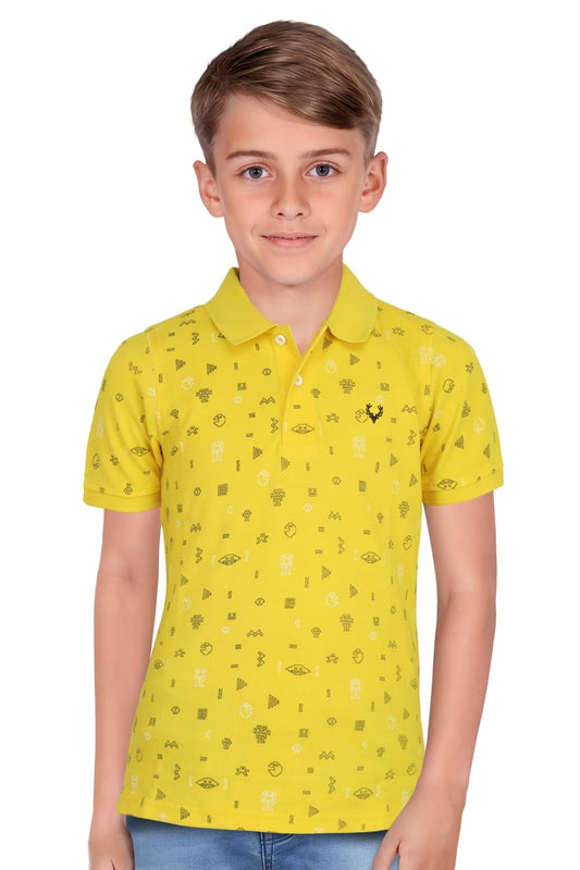 Allen Solly Boys Regular Fit Printed Polo Neck Polo Shirt