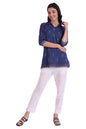 Aurelia Women's Blue Solid Pure Cotton Straight Kurti (Size: L)-A30499-608313