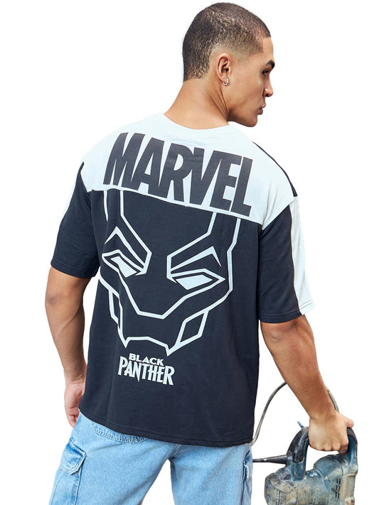Bewakoof Heavy Duty 1.0 Official Marvel Merchandise Mens Graphic Printed Super Loose Fit Half Sleeve Round Neck Cotton Terry T-