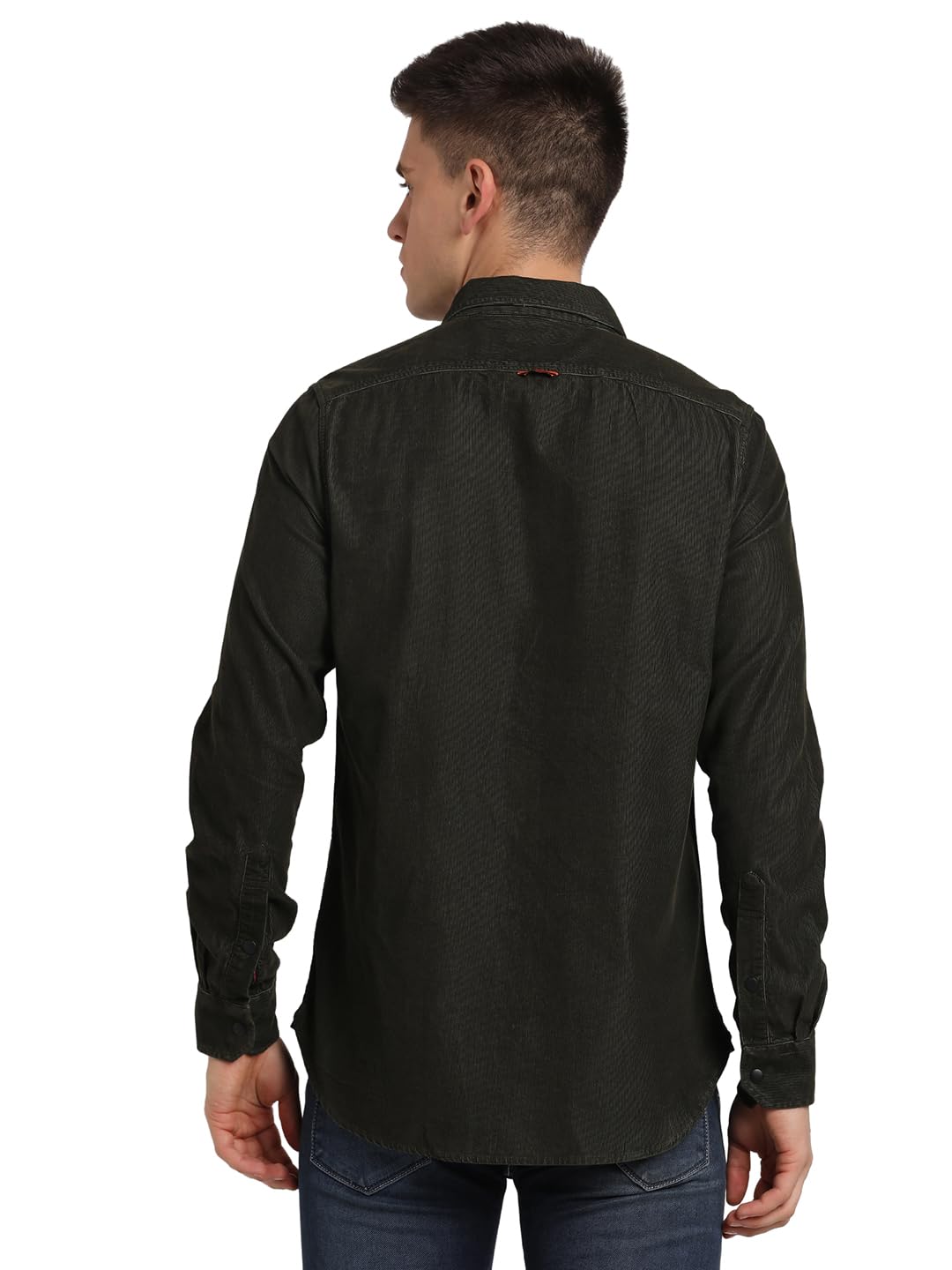 Turtle Men 100% Cotton Slim Fit Dark Green Solid Casual Shirt