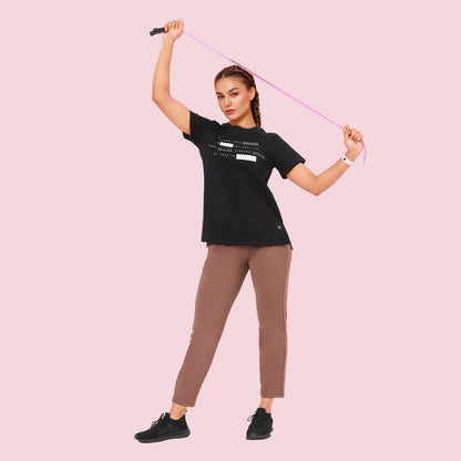 Enamor E068 Women Antimicrobial Mid Rise Relaxed Fit Active Travel Pants