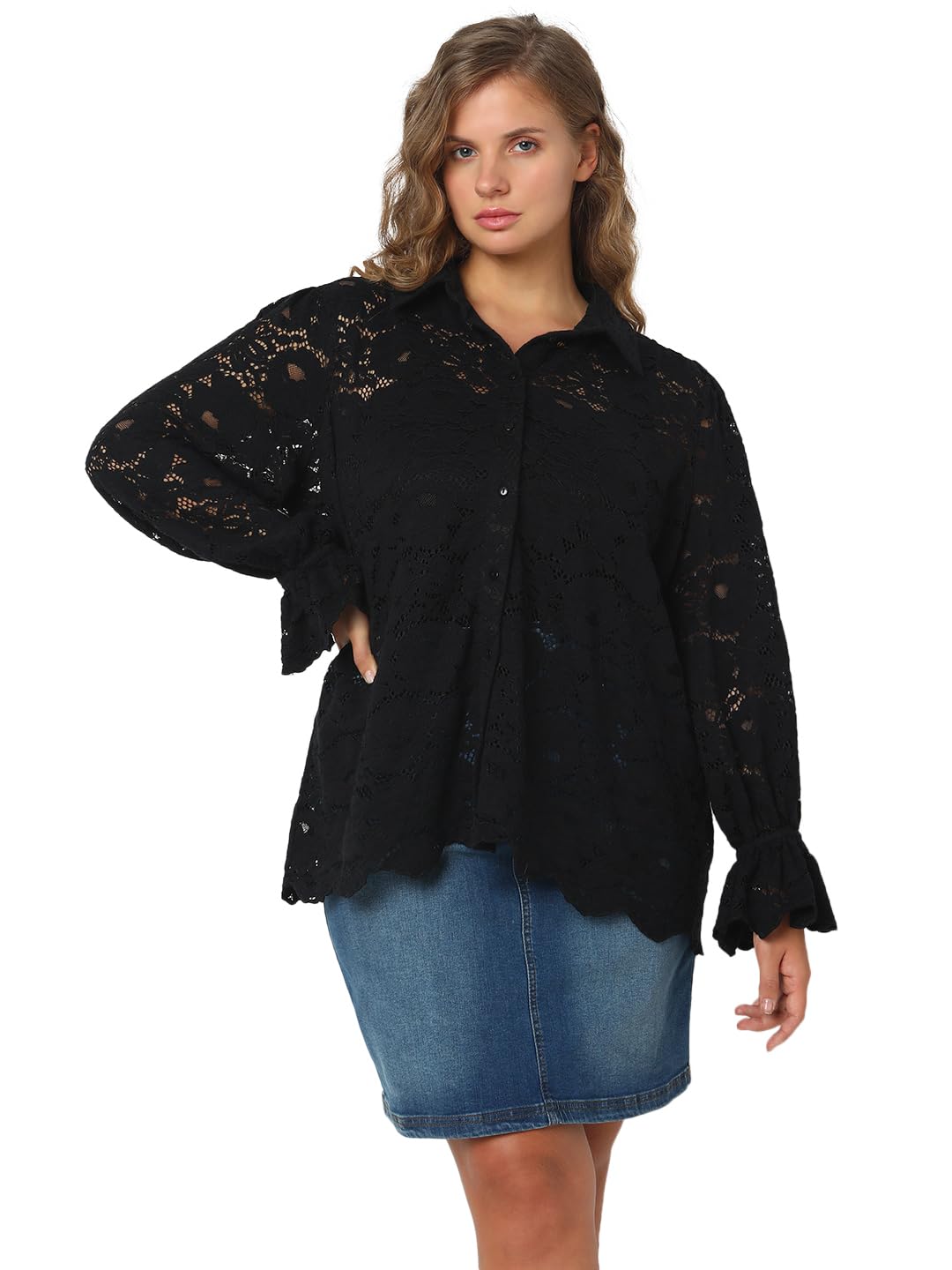 Vero Moda Curve Women Solid Cotton Regular Fit Black Shirt