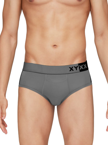 XYXX Mens Underwear Dualist IntelliSoft Antimicrobial Micro Modal Brief Pack of 3 (Navigate & Black Iris;Brilliant Blue & Black