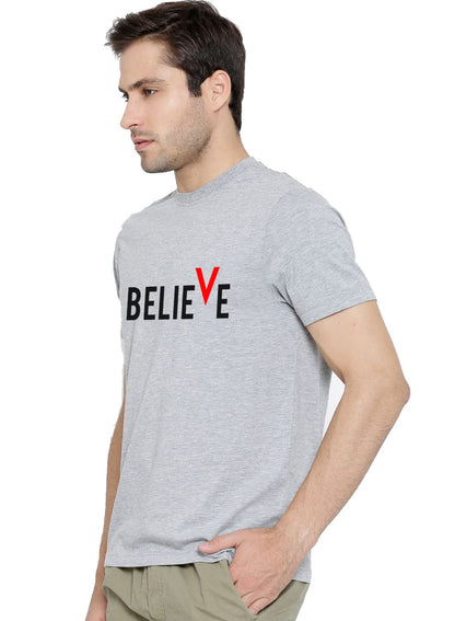 ADRO Men's Believe Design Printed T-Shirt (S)