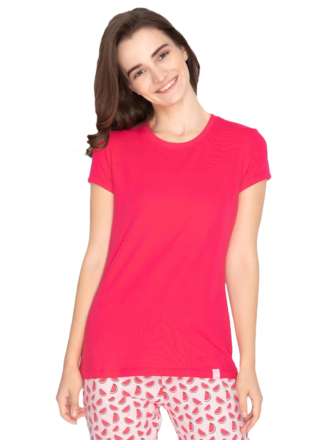 Lyra Women Solid Round Neck Tshirt