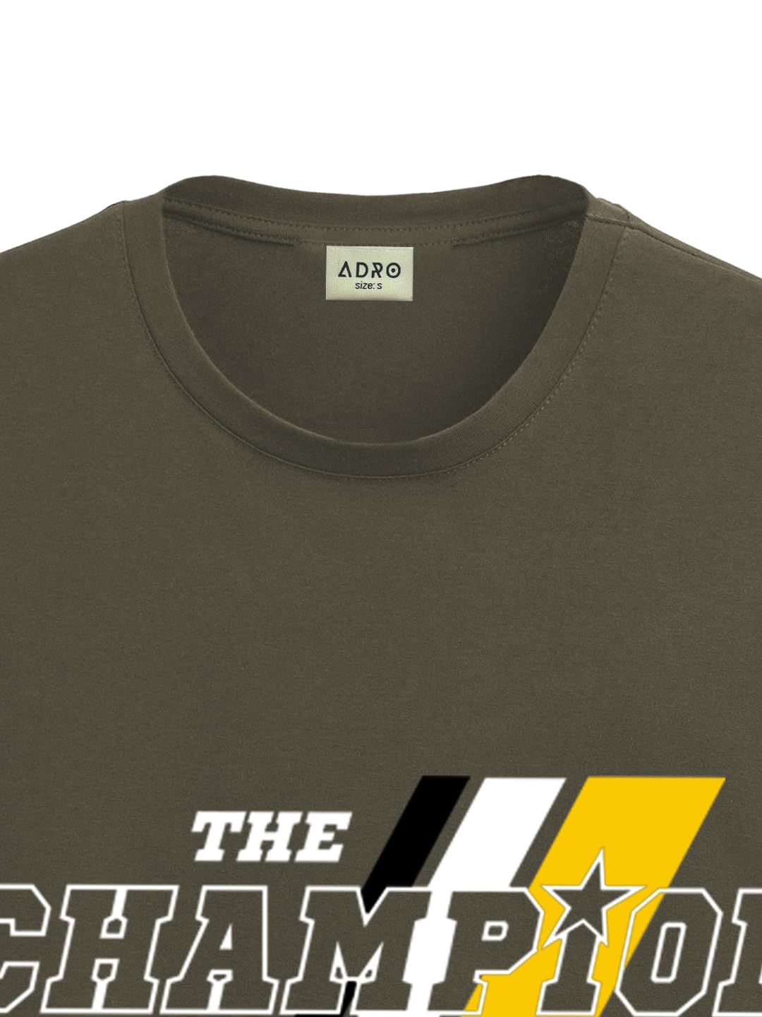 ADRO Men's Graphic Printed 100% Cotton T-Shirt - Regular Fit, Printed T-Shirts for Men (RN24-CMP-OL_Olive)