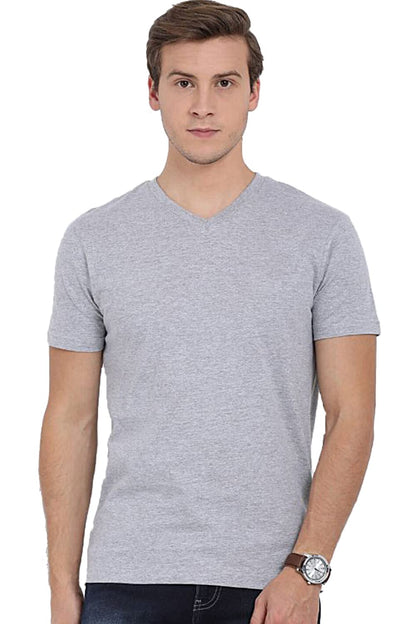 ADRO Men's V Neck Combo Plain Cotton T-Shirts_VCM2-PLN-GR-SK