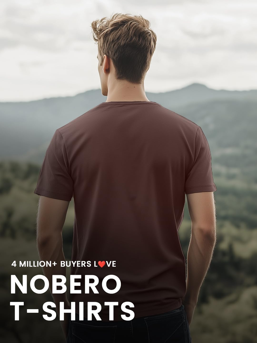 Nobero MenS Graphic Printed Regular Fit T-Shirt (1M-Twts-C1059_Brown