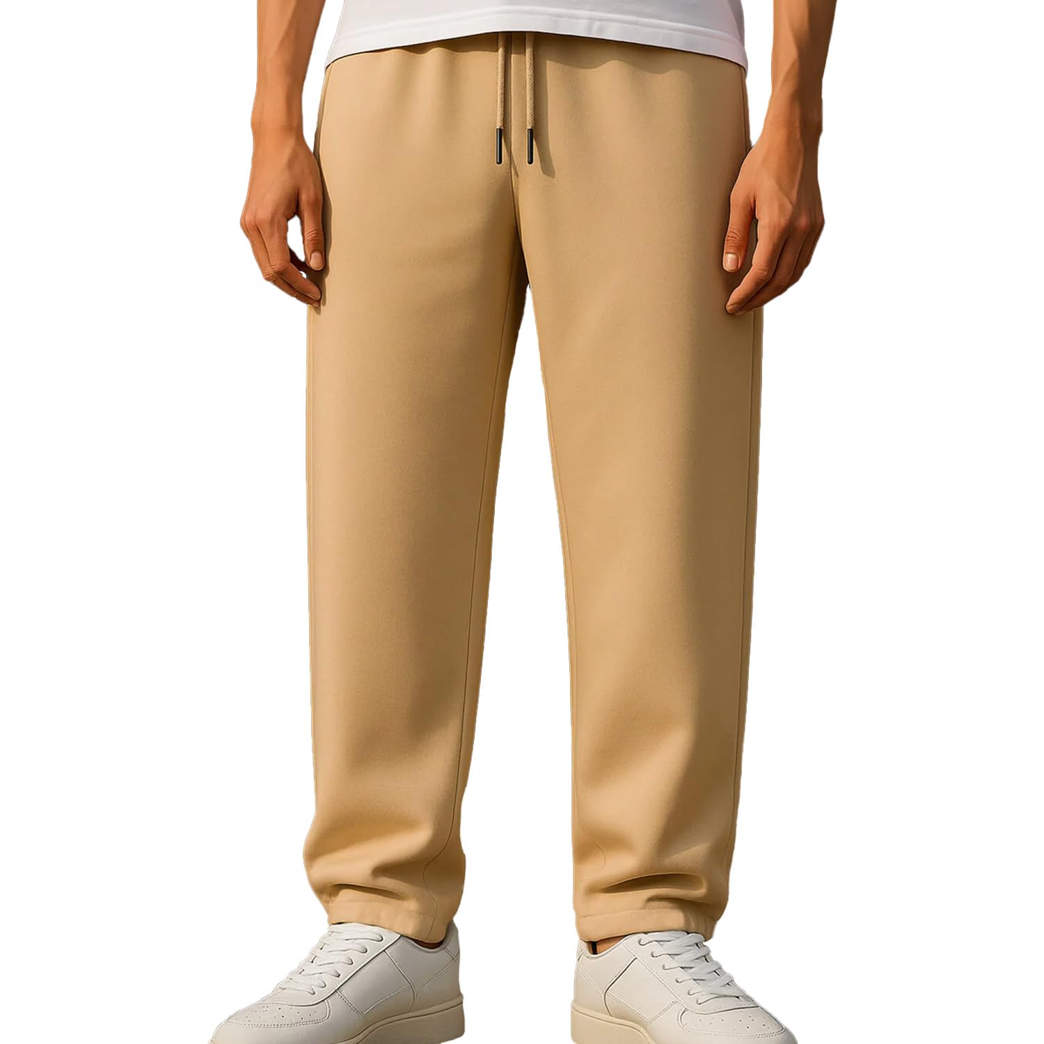 Nobero MenS Straight Sweatpants (1M-Bwjg-R0149_Tan