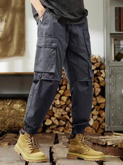 TAGAS Men Cotton Cargo Trouser ||Joggers Cargo for Men|| Mens Multi Pocket Cargos Pants||MC-17 Dark Grey