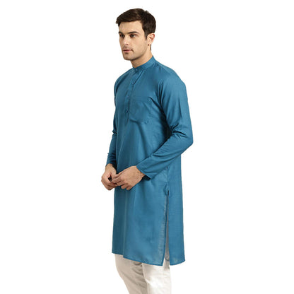 Sojanya (Since 1958 MenS Cotton Peacock Blue Only Kurta Size: 36