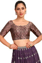 Soch Womens Grey Paisley Woven Design Silk Blend Padded Blouse