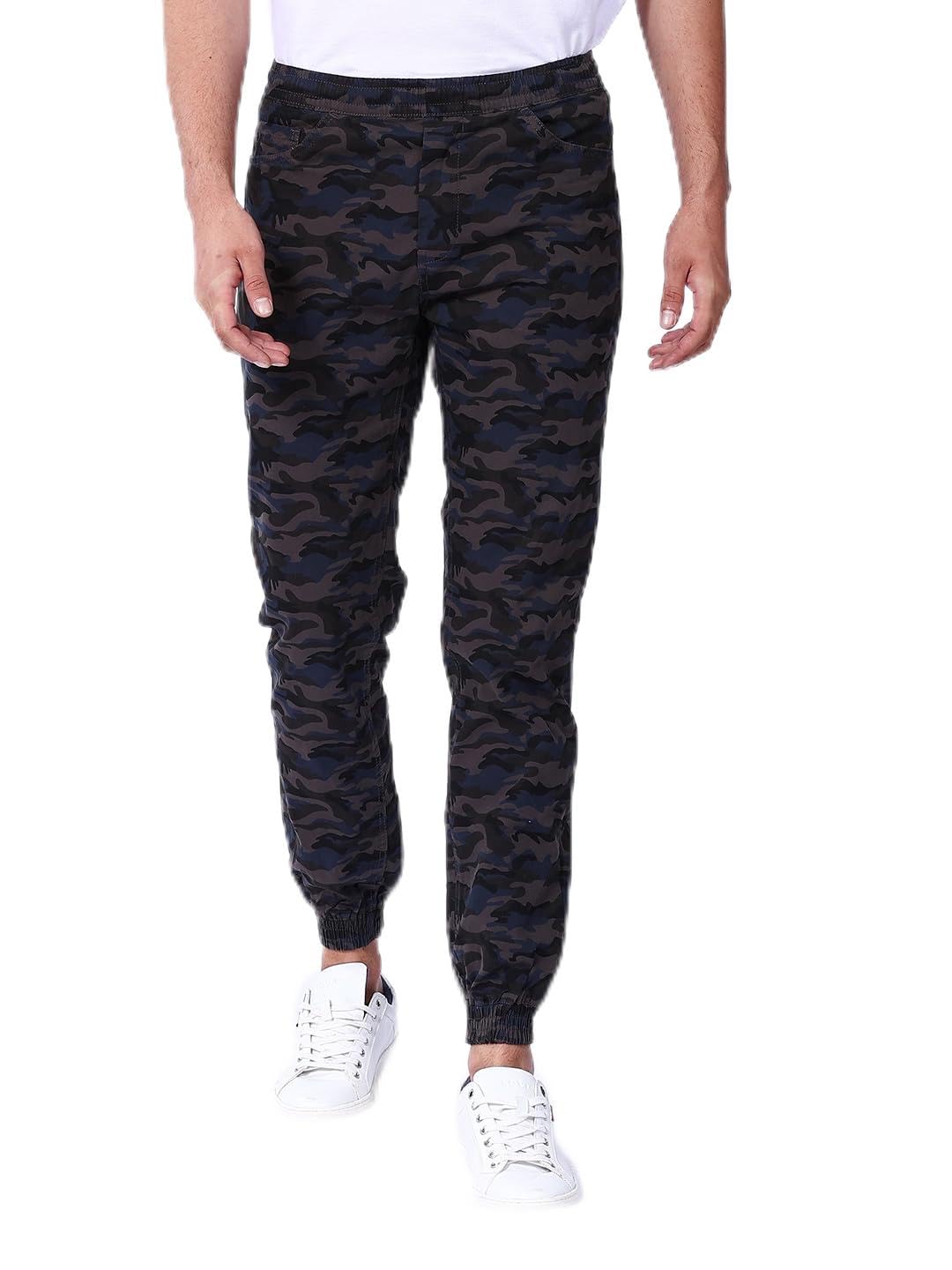 The Indian Garage Co Men Slim Fit Solid Mid-Rise Joggers Charcoal Grey