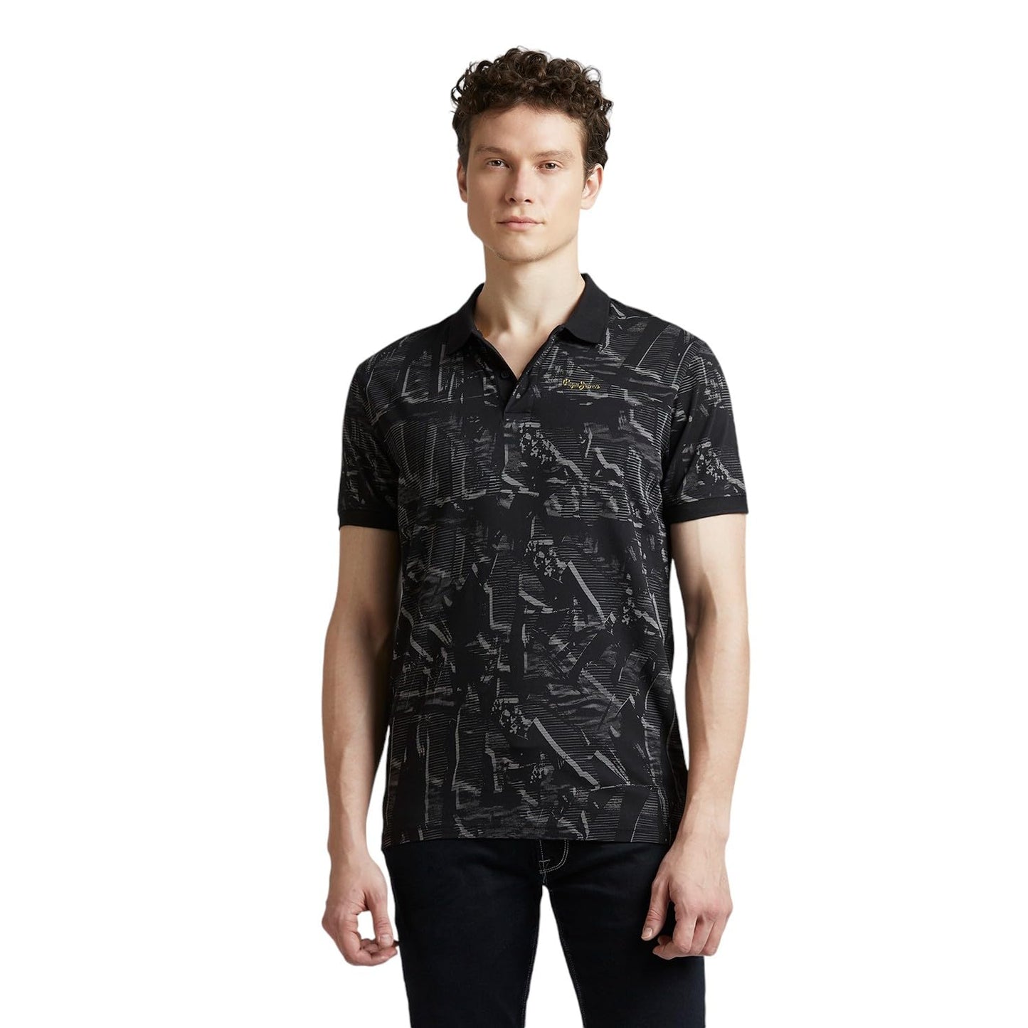 Pepe Jeans Men'S Regular Fit Polo Shirt (Pm542260_Black