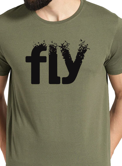 ADRO Fly Mens Cotton Printed T-Shirts (R21-M-FLY)