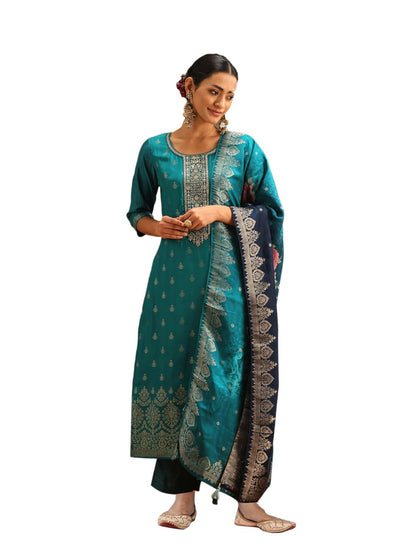 Libas Womens Silk Kurta Sets (38037O_Green