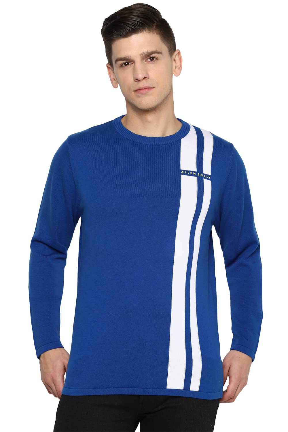 Allen Solly Men Regular Fit Striped Casual Polyester Full Sleeve T-Shirt