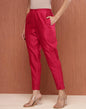 Fabindia Maroon Cotton Silk Full Length Ethnic Pant
