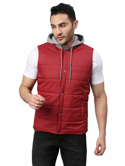Dennis Lingo Color Block Polyester Regular Fit Full Sleeves MenS Hooded Puffer Jacket With 2 Pockets - Lightweight Casual Winte