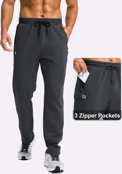 CB-COLEBROOK Mens Fleece Lined Winter Pants with 3 Zipper Pockets Warm Athletic Joggers Workout Running Sweatpants for Men Trec