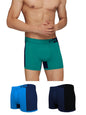 XYXX Mens Underwear Dualist IntelliSoft Antimicrobial Micro Modal Trunk Pack of 3 (Navigate & Black Iris;Black Iris & Black;Bri