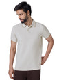XYXX Accent Solid Halfsleeve Polo Tshirt for Men Pearl White