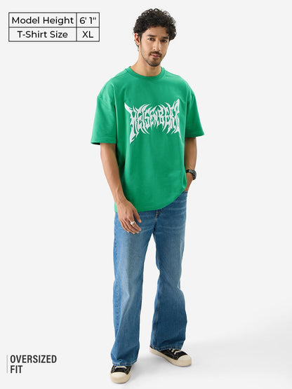The Souled Store Official Breaking Bad Heisenberg Green Graphic Printed Cotton Oversized T-Shirts for Men and Boys - Iconic Shor