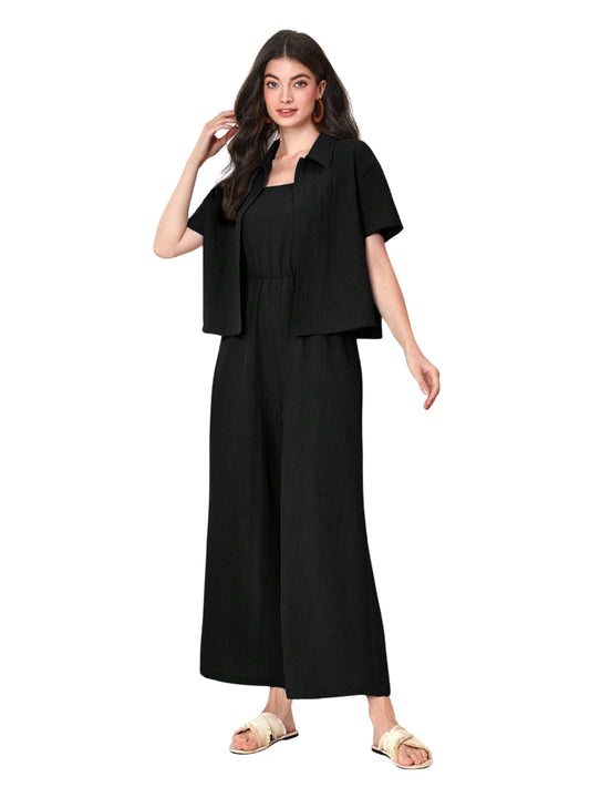 Toplot Jumpsuit For Women || Coordset For Women || Co Ord Western (Jump-Suit-5225-Black-Xl)
