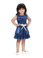 Aarika GirlS Skater Knee-Length Dress (Dr-30345_Denim Blue_30)