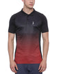 Campus Sutra Mens Black and Red Ombre Dri-Fit Activewear T-Shirt Regular Fit for Casual Wear | Structured T-Shirt Crafted with