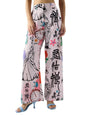 The Souled Store Textured Pant: Cinderella Women and Girls Buttoned White All Over Printed Viscose Blend Straight Fit Pants