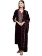 Varanga Women's Velvet Solid Regular Suit Set