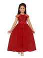 Aarika Girl's Nylon A-Line Maxi Gown (G-21311_Maroon_34)